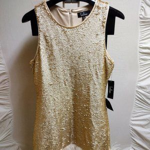 Lulu's Gold Flare Short Dress